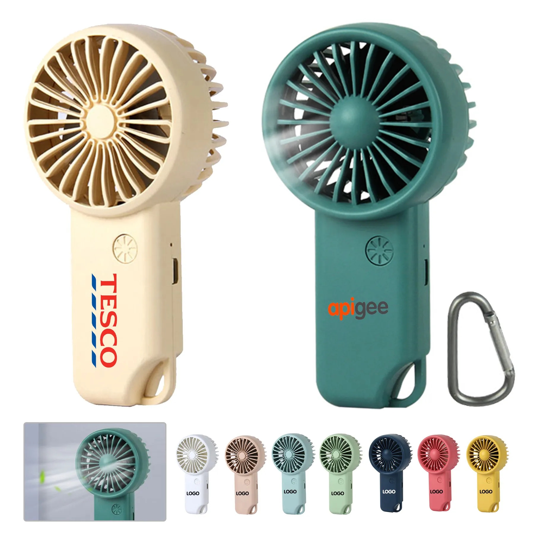 Portable Mini Handheld Fan W/Carabiner 3