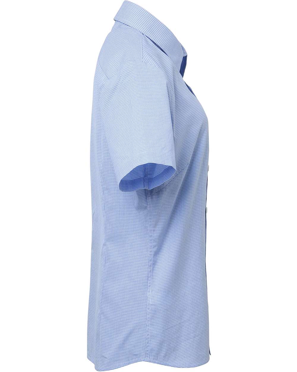 Women's Microcheck Gingham Short Sleeve Cotton Dress Shirt - RP321 29