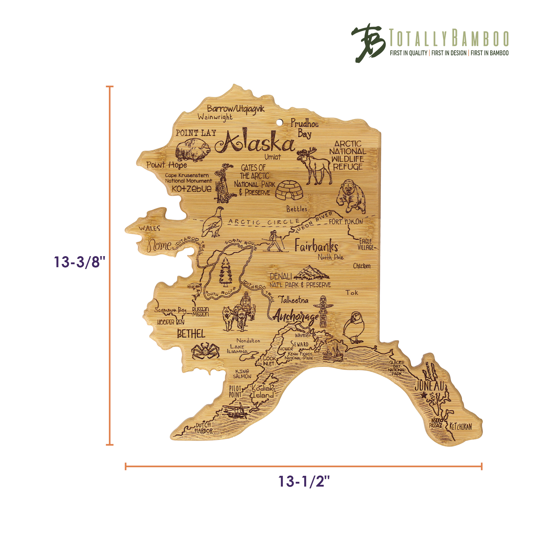 Destination Alaska Cutting & Serving Board 14