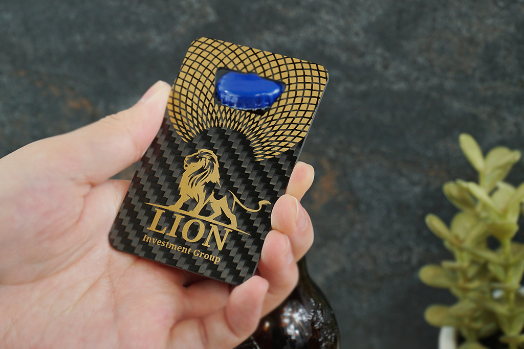 Carbon Fiber Bottle Opener Business Cards 2
