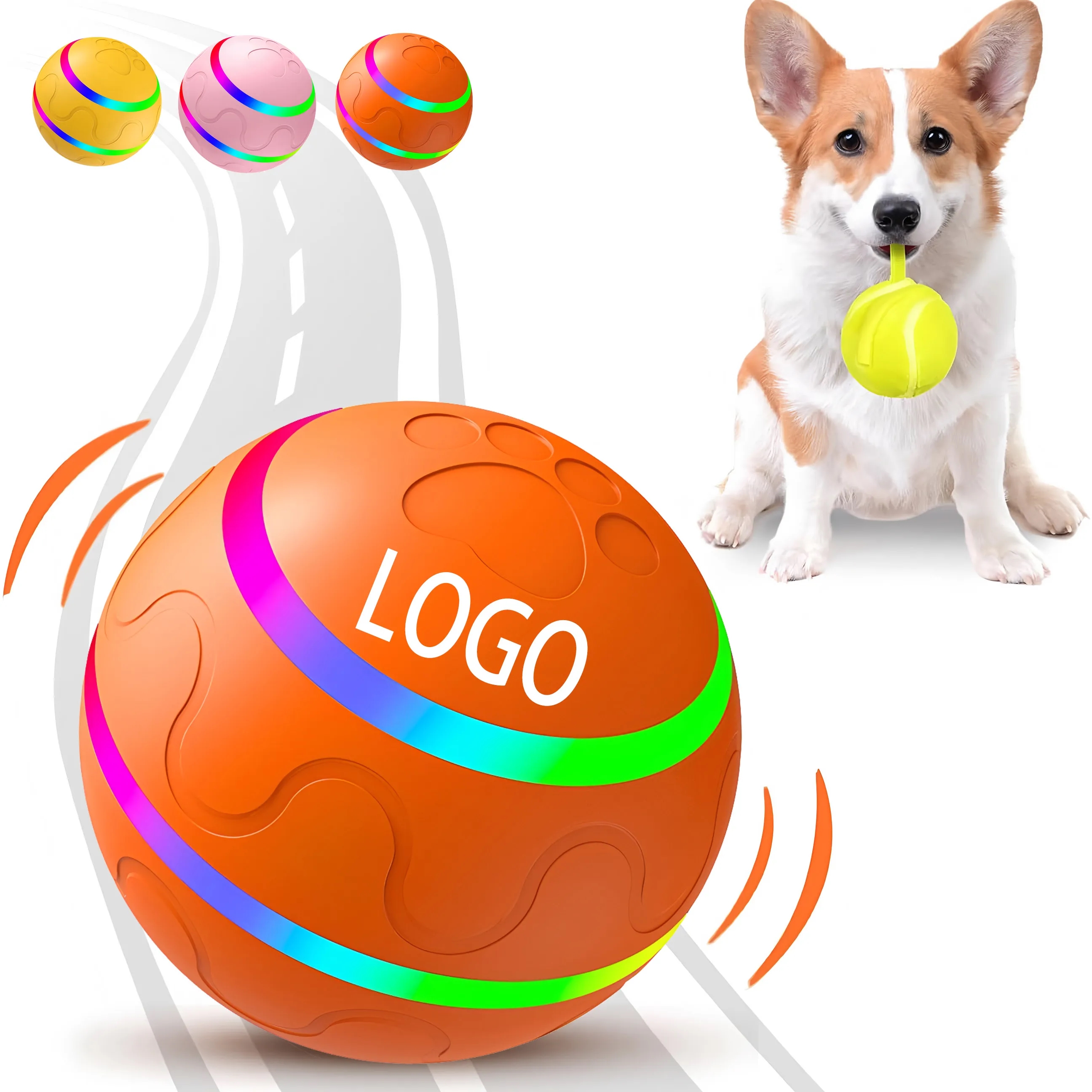 OEM Durable ABS Silicone Dog Ball with Flashing Lights Pet Store Bestseller 5
