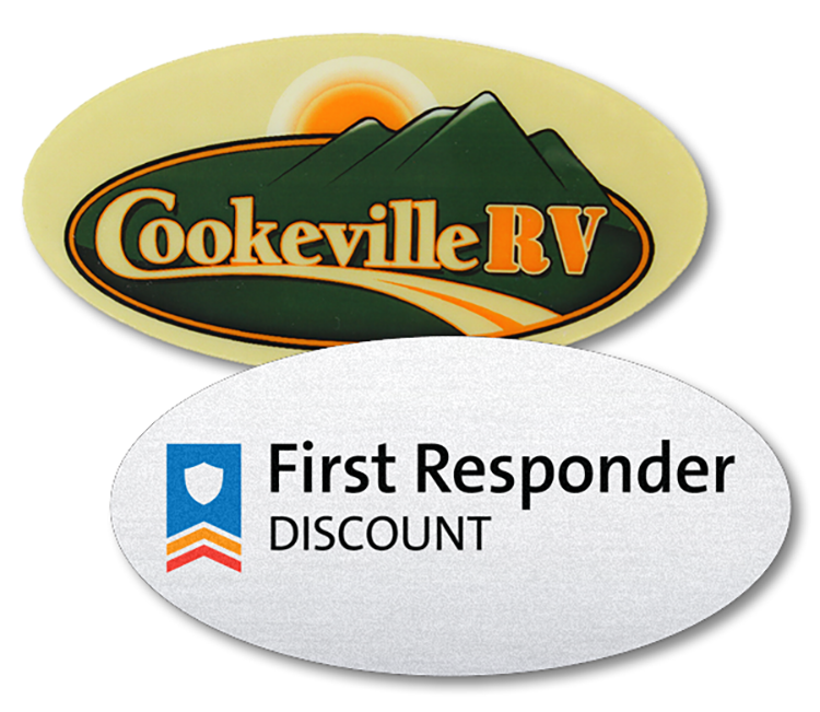 1.5" X 3" Full Color Plastic Oval Name Badge 5
