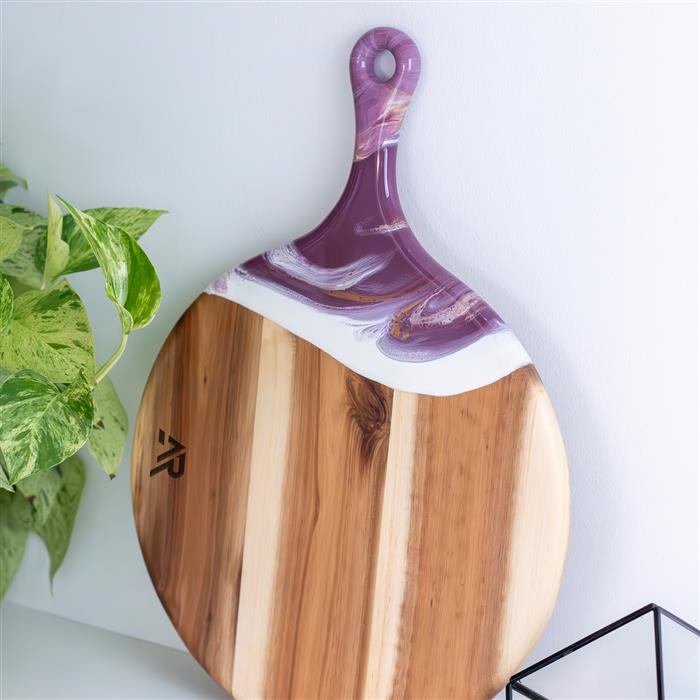 XL Round Acacia Board With Handle 30