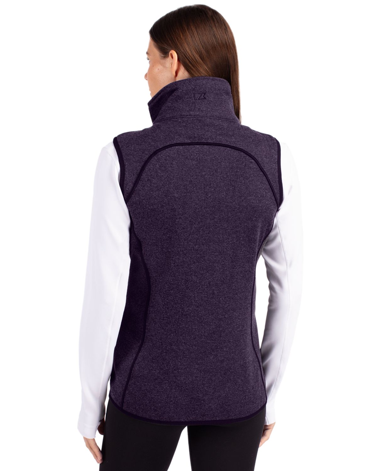 Cutter & Buck Mainsail Sweater-Knit Womens Full Zip Asymmetrical Vest 37