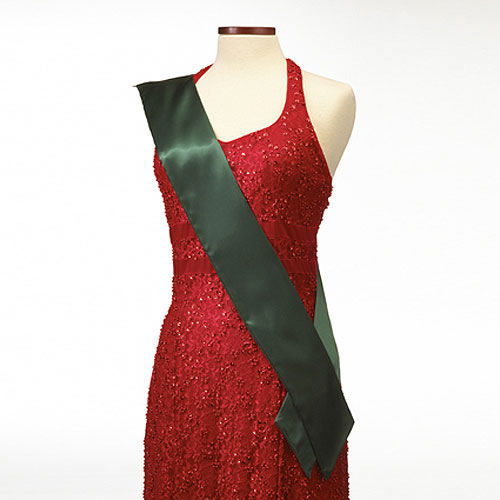 Hunter Green Satin Pageant Sash 2
