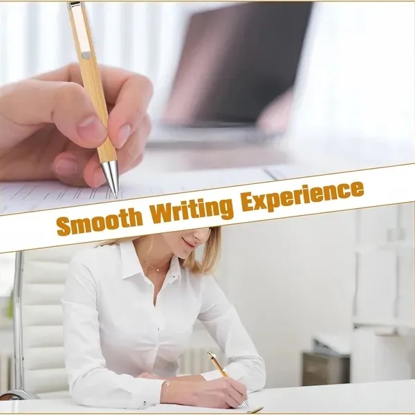 Bamboo Ballpoint Pen with Retractable Ink Writer 4