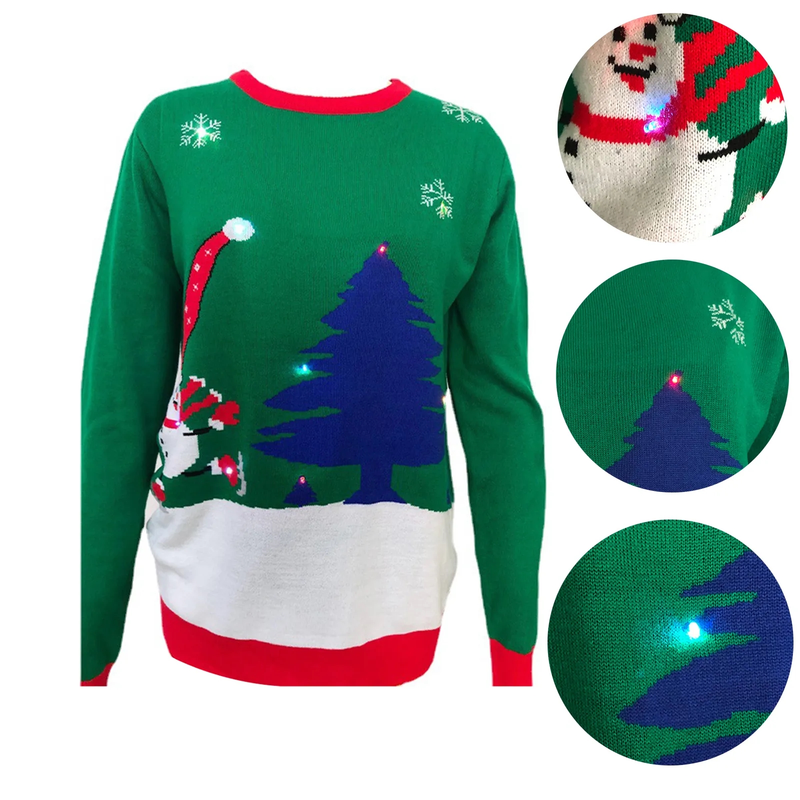 LED Light Christmas Sweater, custom hoodie or sweatshirt with logo imprint 3