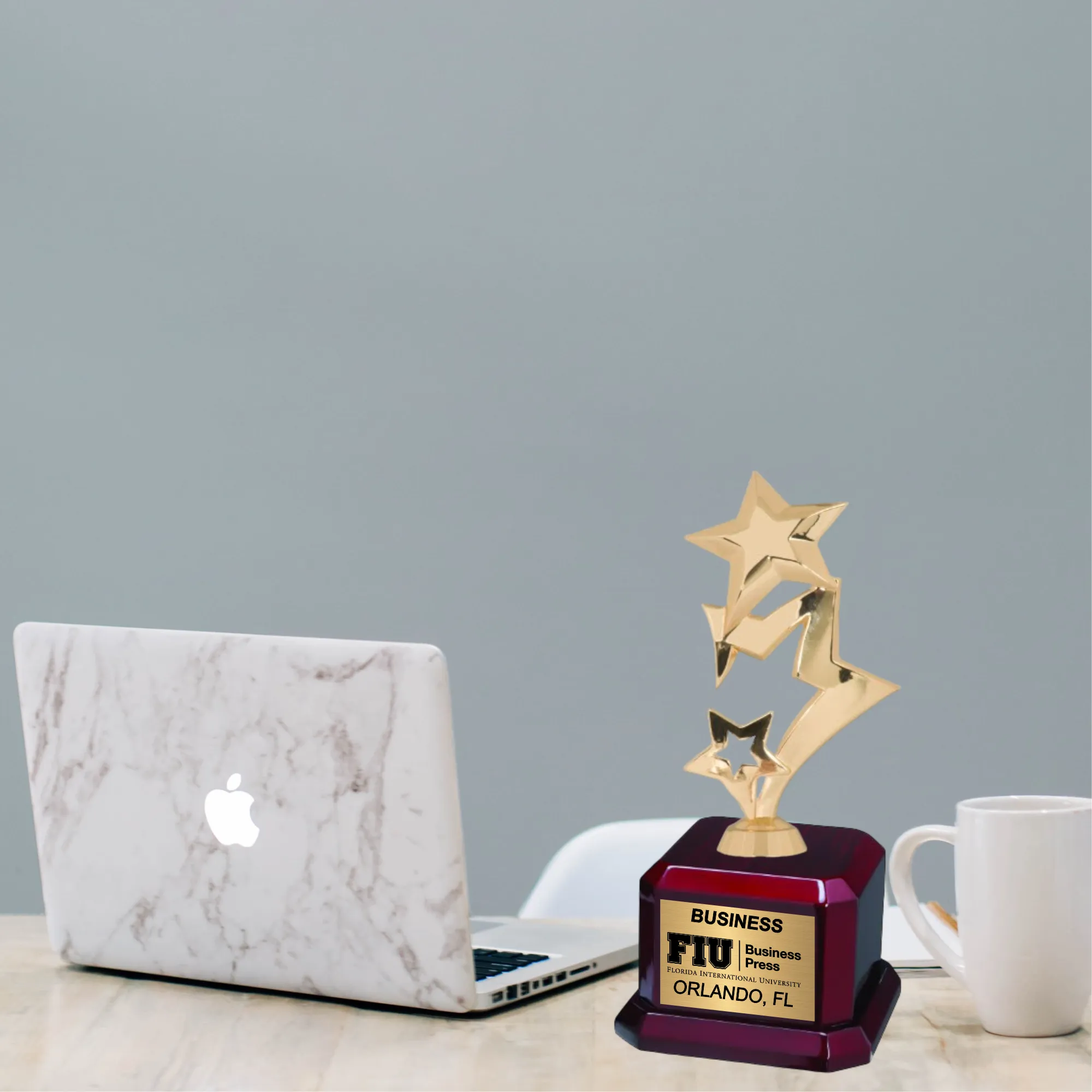 9 1/2" Star Trophy Award on Rosewood Royal Piano Finish Base 31