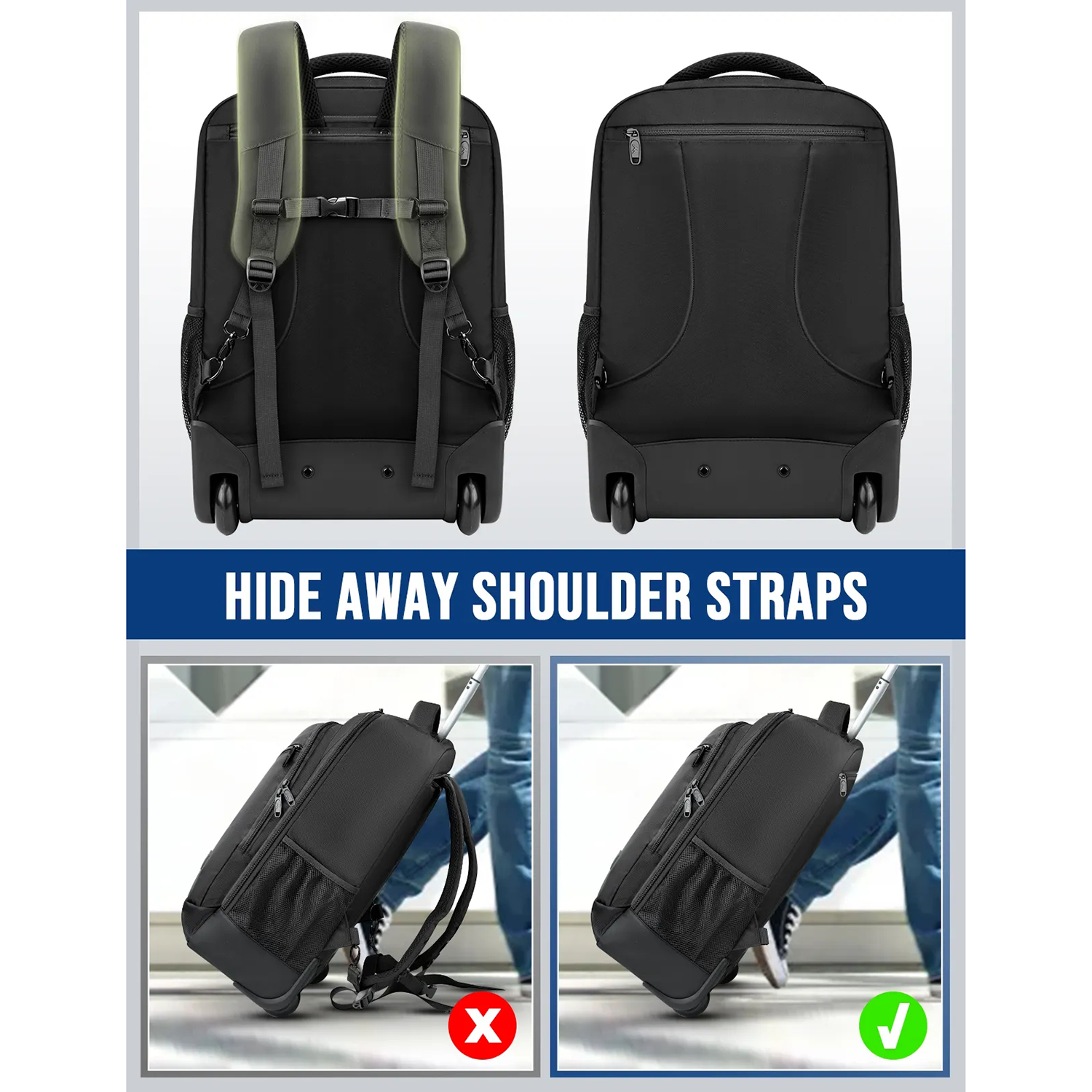 17 inch Rolling Backpack 5