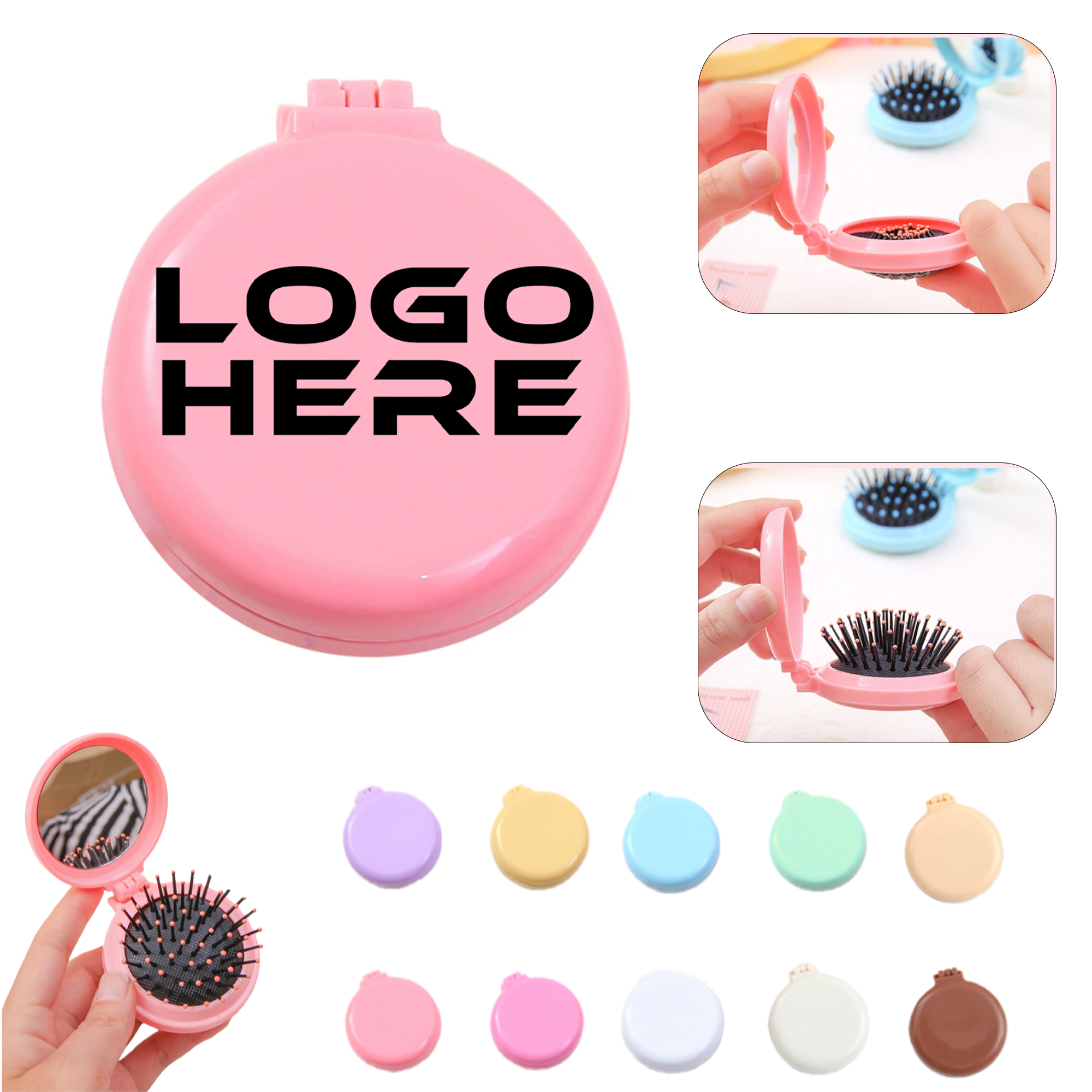 Portable Folding Hair Comb With Mirror 3