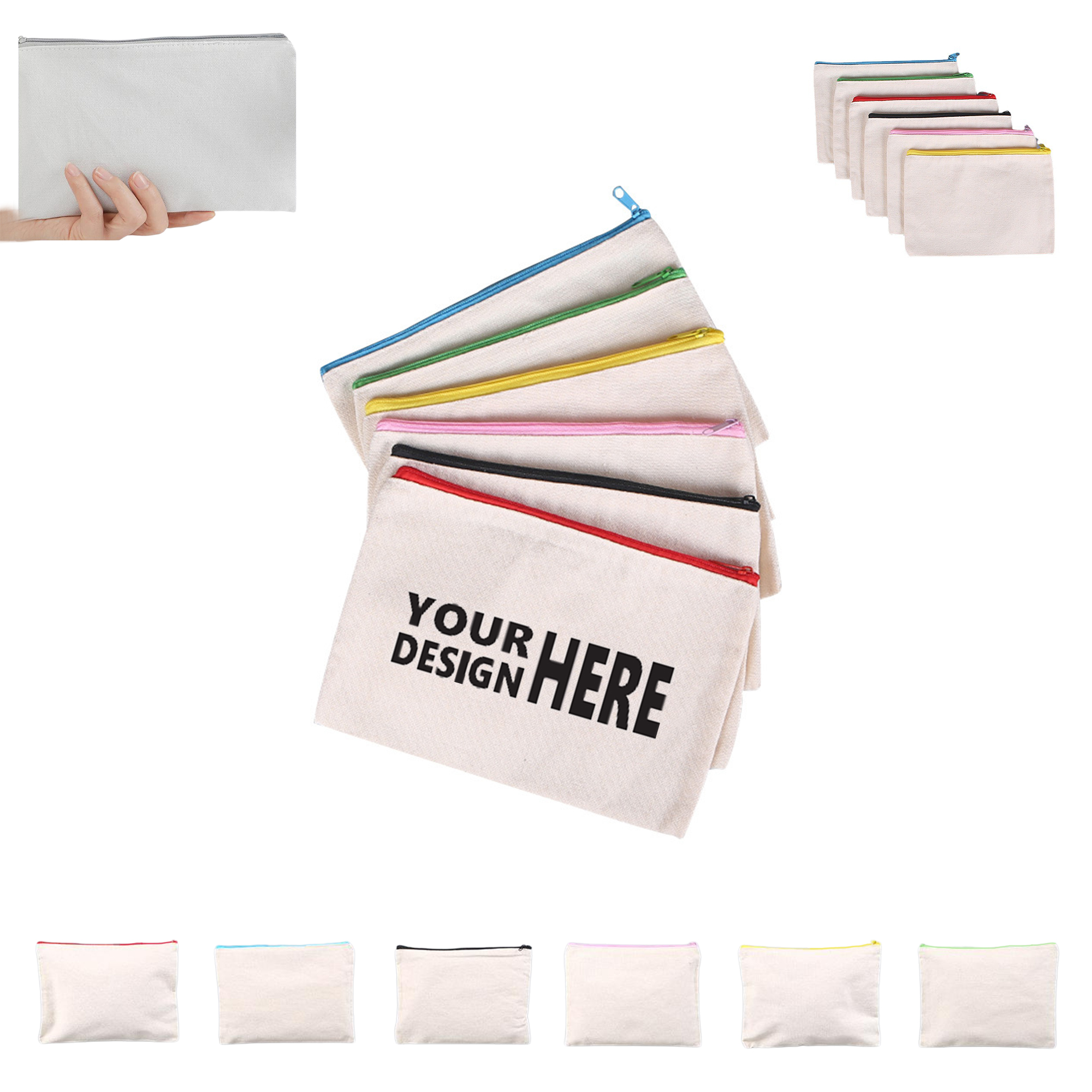 Eco-Friendly Canvas Zipper Bag Blank Pencil Case 2