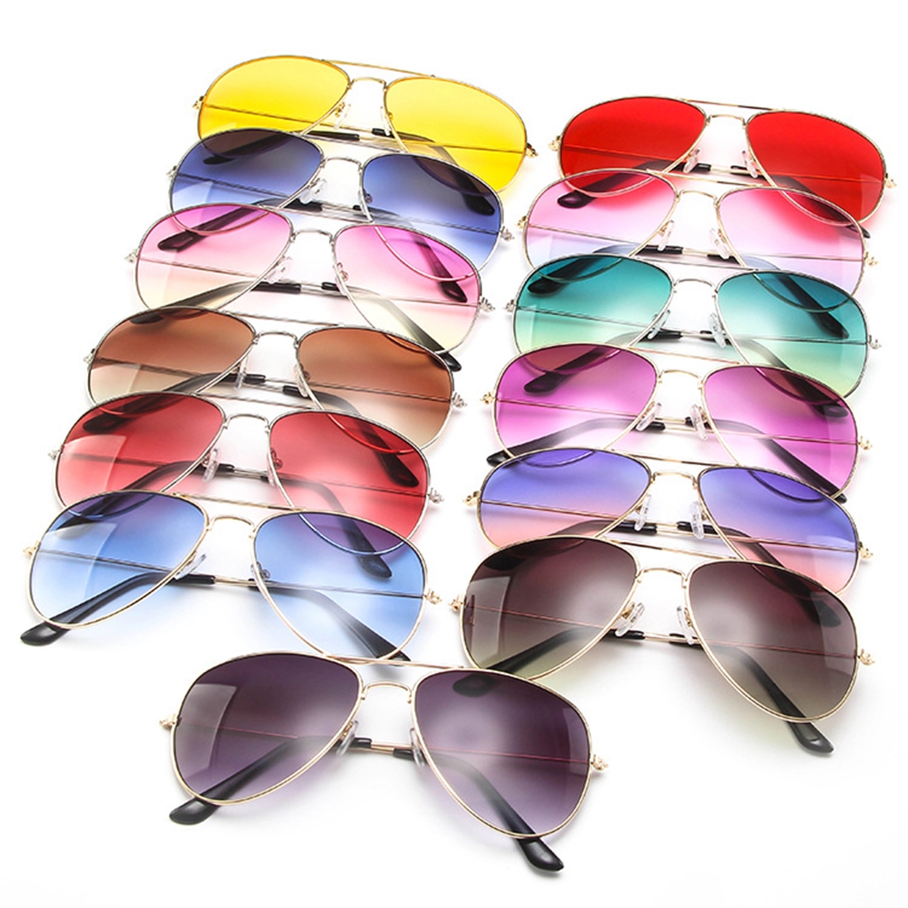 Double Bridge Metal Frame Gradient Sunglasses 2