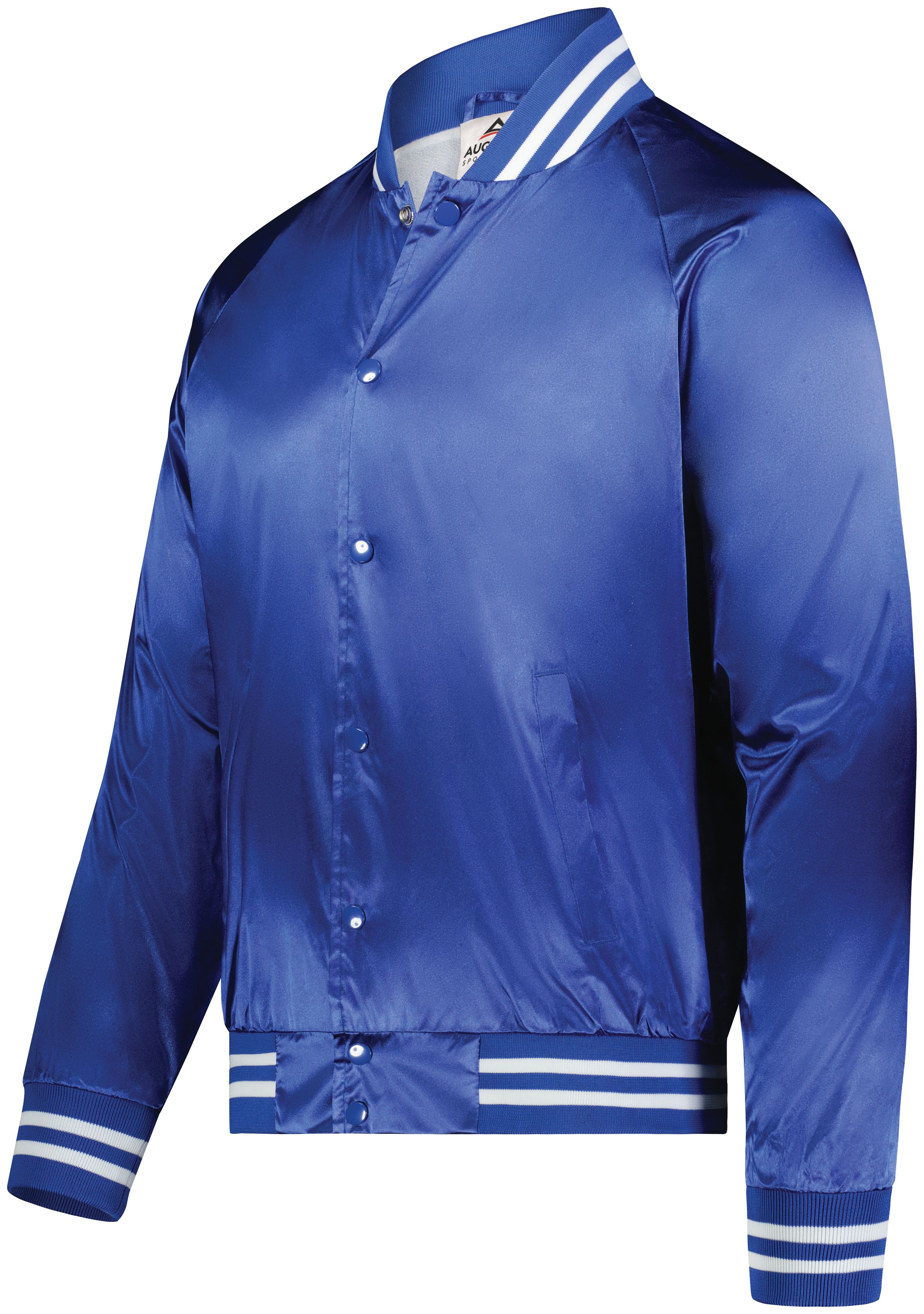 Satin Baseball Jacket/Striped Trim 8