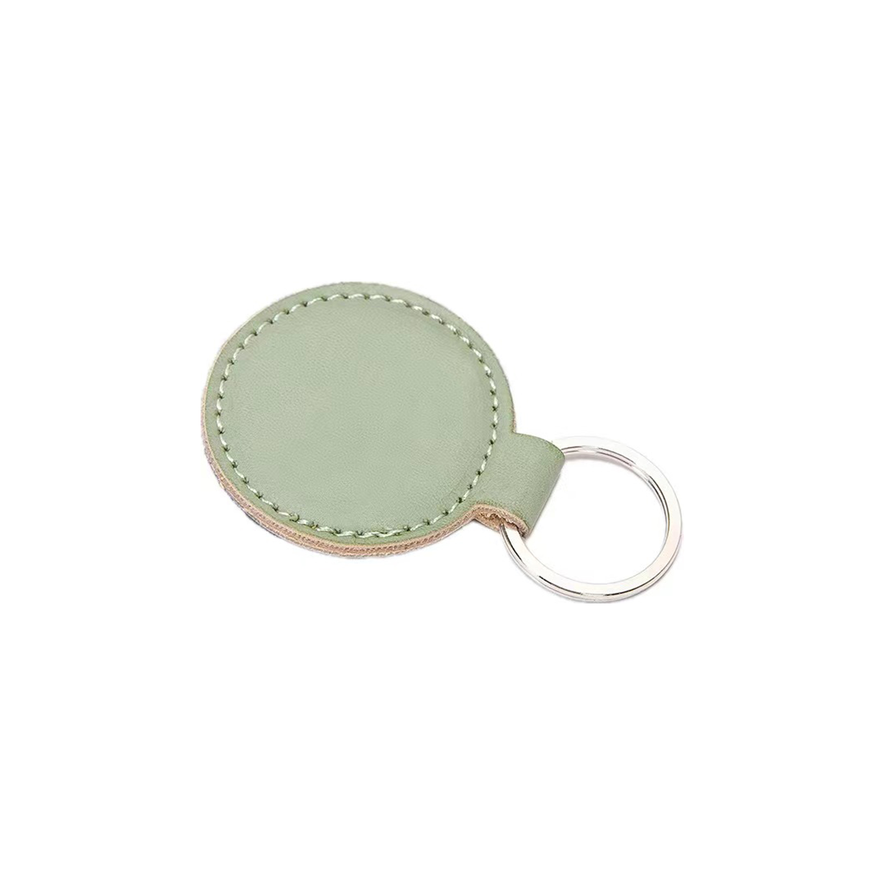 Vegan Leather Round Shaped Keychain 4