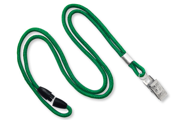 1/8" Breakaway Blank Lanyard w/Bulldog Clip (Kelly Green) 1