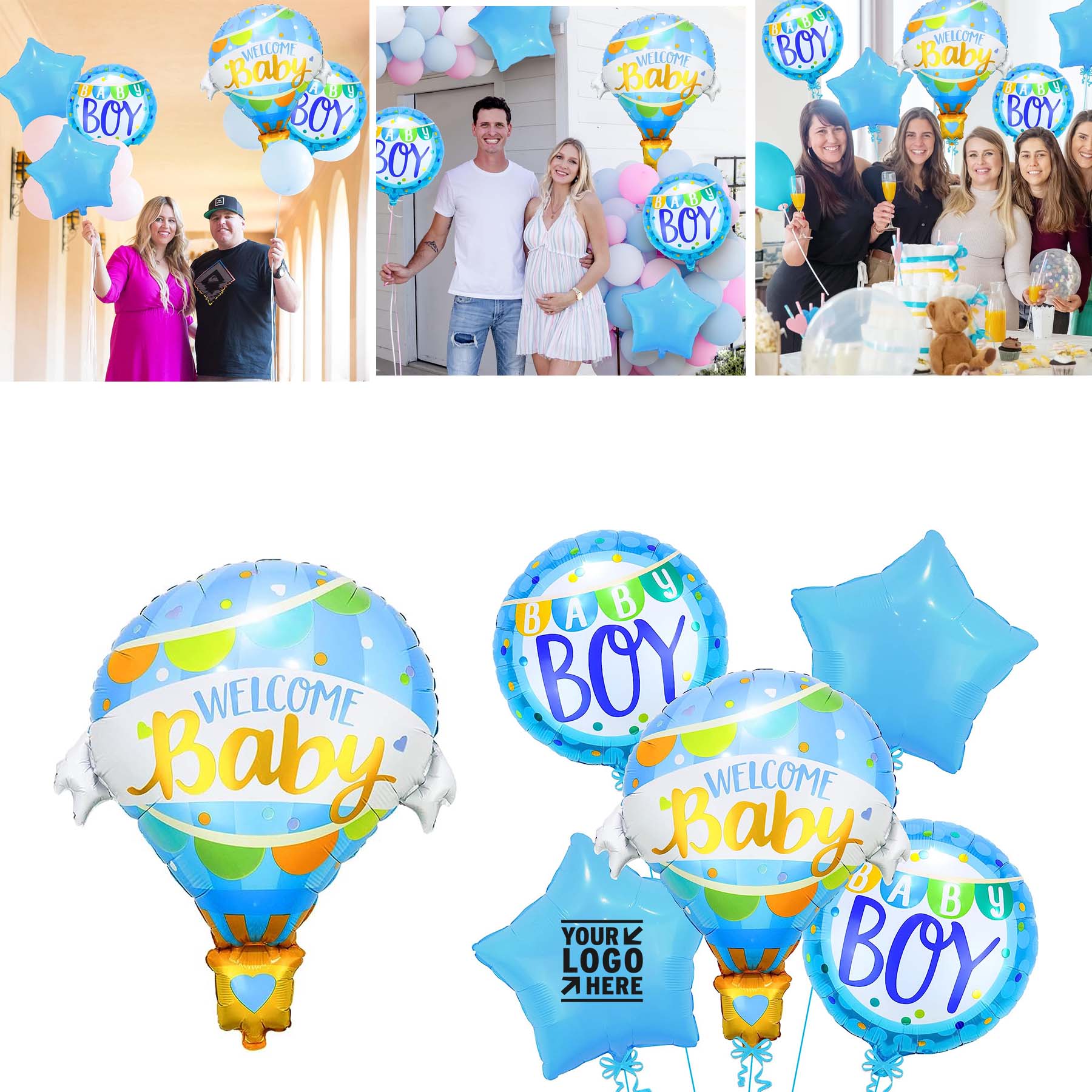 Welcome Baby Boy Indoor Decoration Balloon Set 2