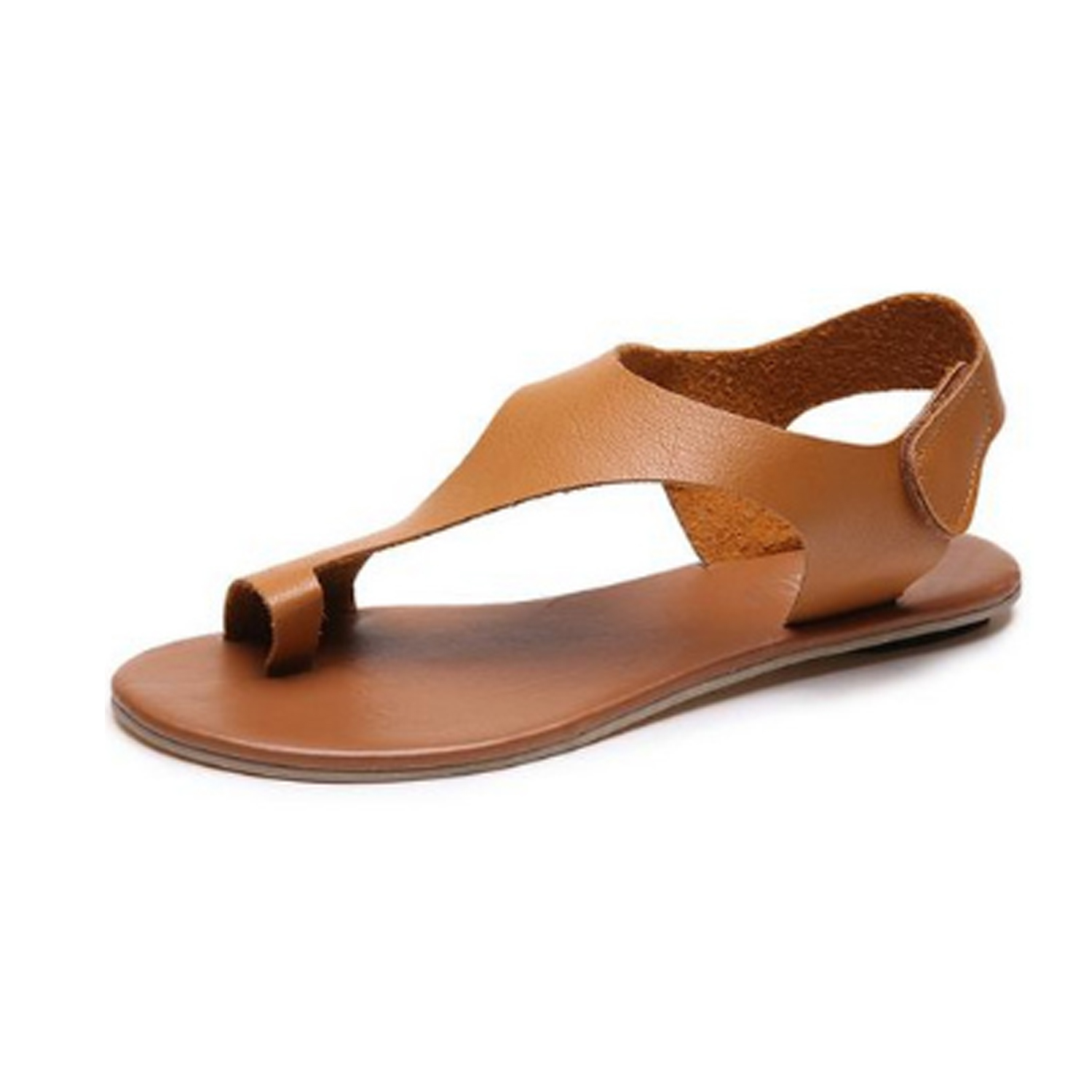 Breathable Faux Leather Flat Sandals w/ Secure Toe 5