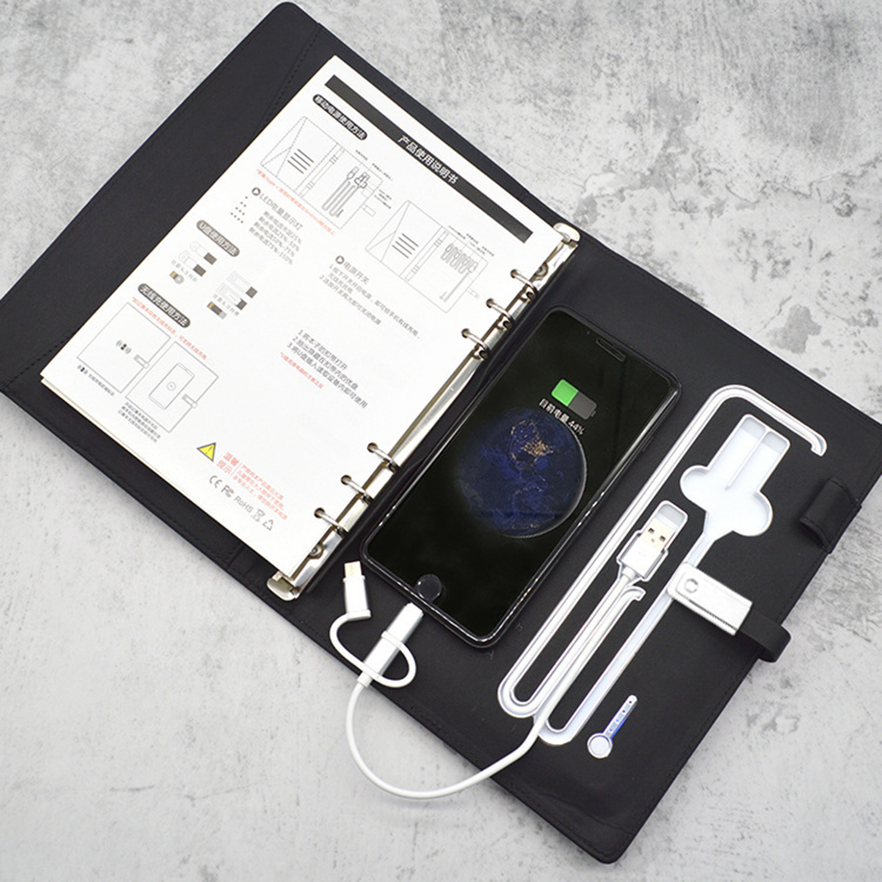 Custom Wireless Charging Notebook With Power Bank 3
