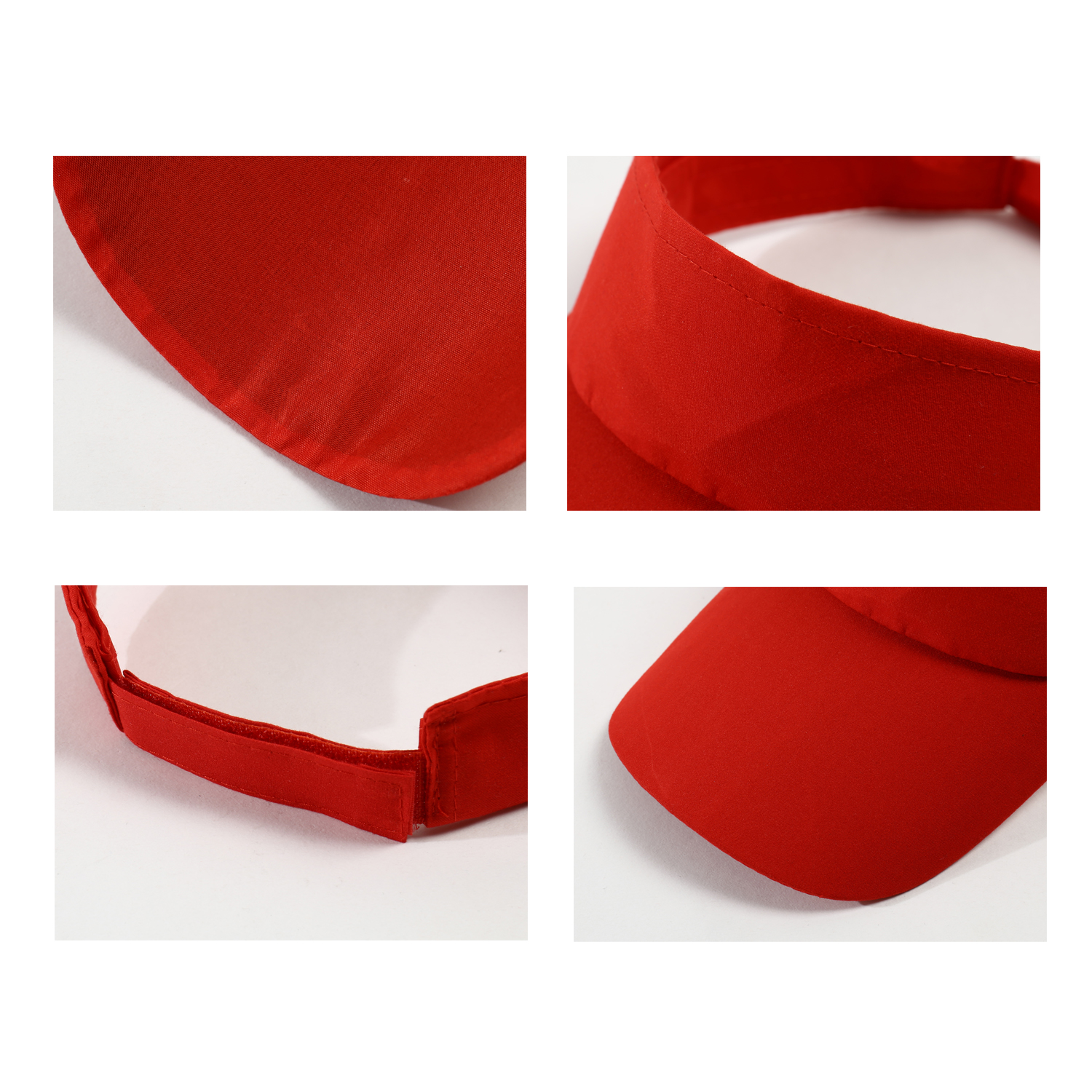 Stock Solid Color Poly Peach Skin Visor w/Velcro Back Fastener 5