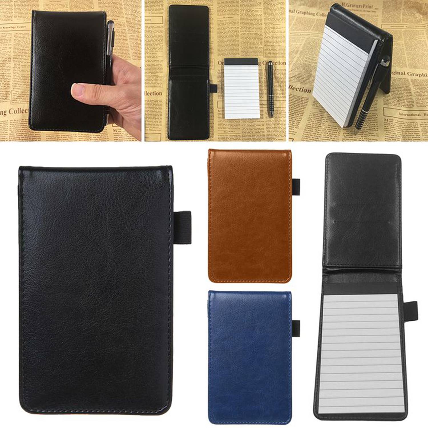 Mini PU Memo Pad W/ Pen Holder 2