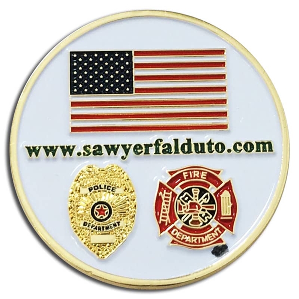 Zinc Alloy Challenge Coin with Shiny Plating Finishes - Die 1