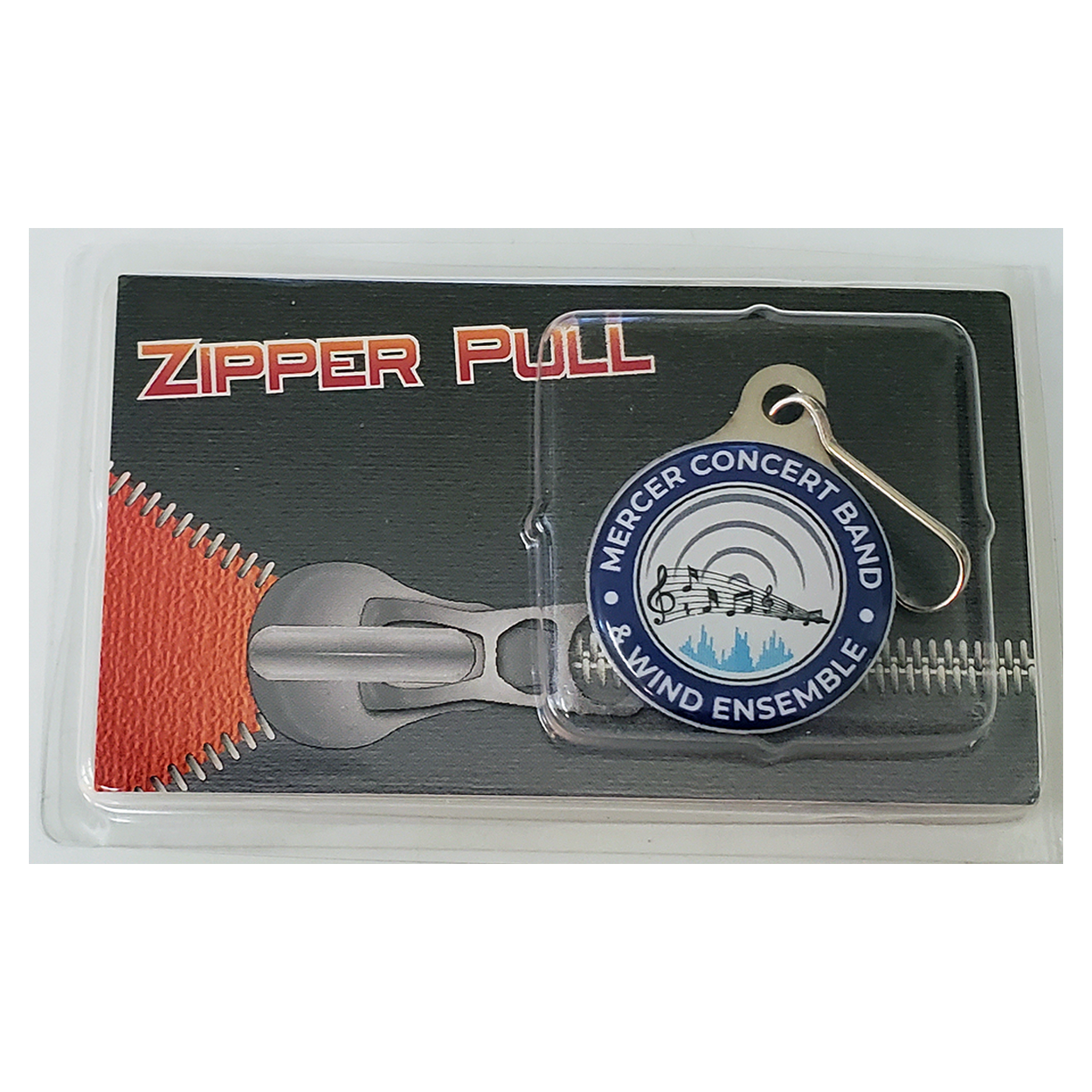 Zipper Pull Charms / Tag with single sided imprint of 1-1/8" round and metal back 3