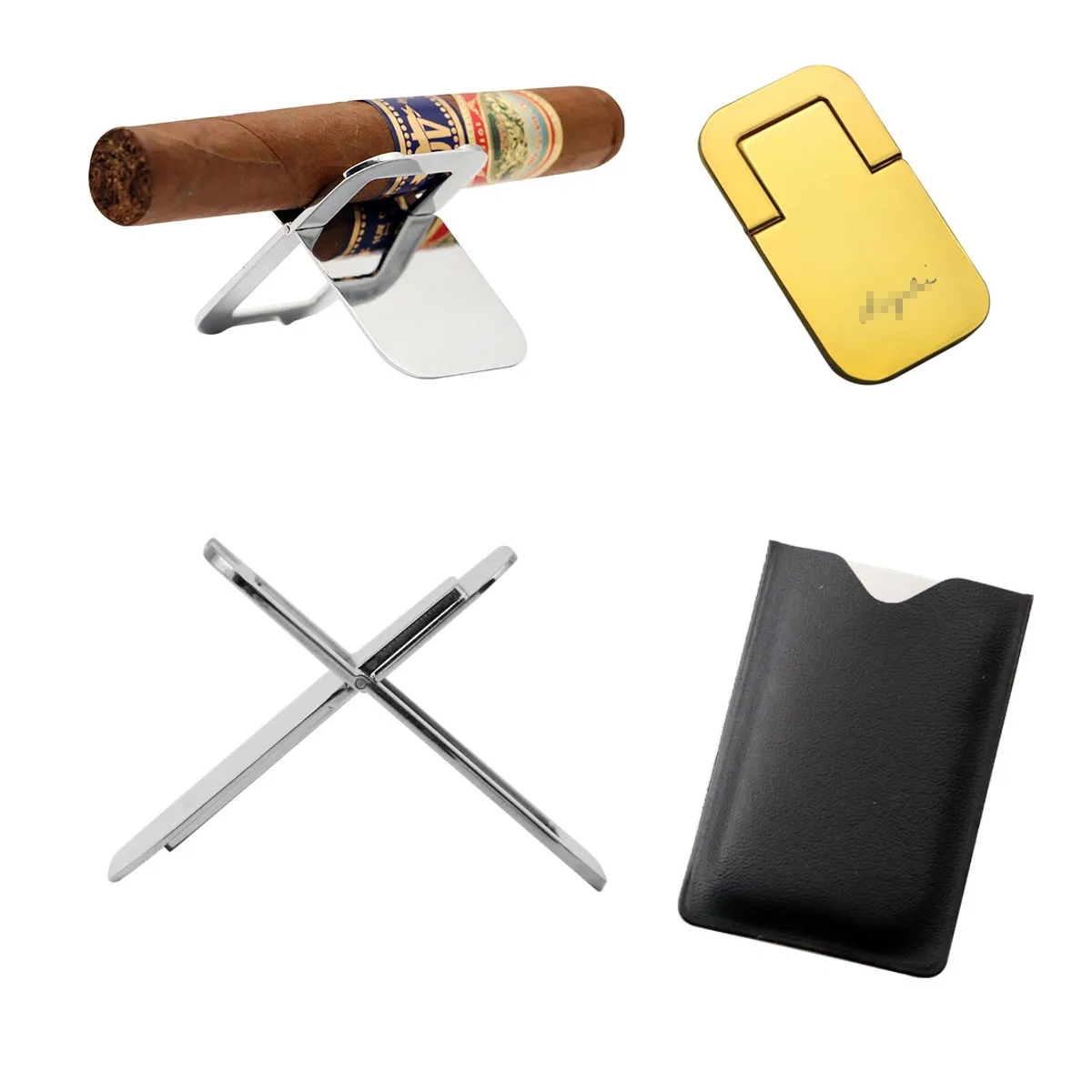 5 Pcs Aluminum Folding Cigar Cigarette Ashtray Holder 4