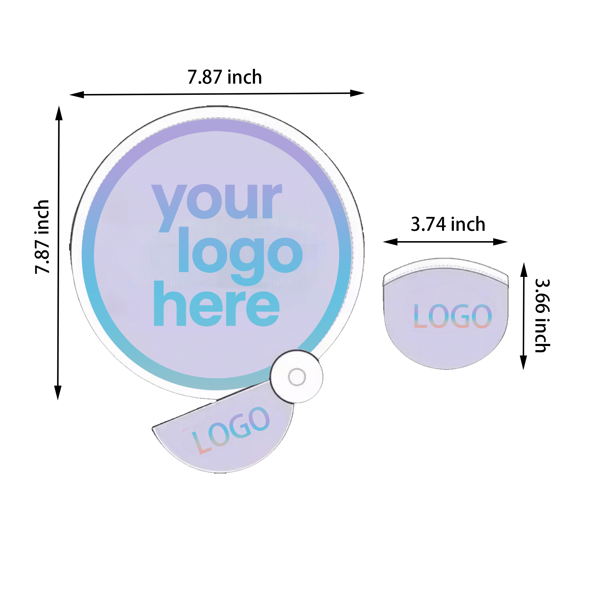 MOQ:30pcs Foldable Reflective Fan 4
