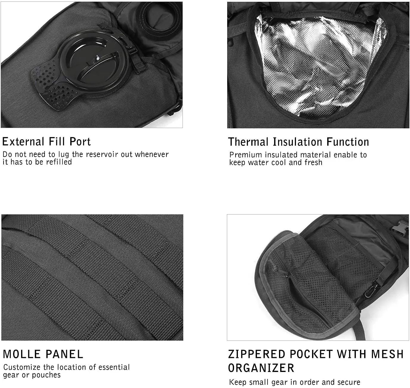 Outdoor Tactical Hydration Backpack With 3L Water Bladder 2