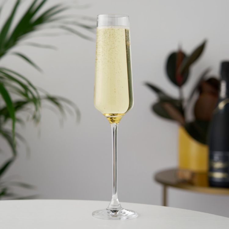 Viski® Reserve Inez Crystal Flute Glass, set of 4 10