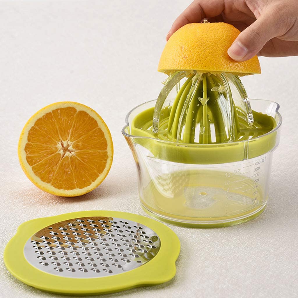Manual Juicer / Fruit Squeezer with 17oz Built-in Strainer Measuring Cup and Grater 4