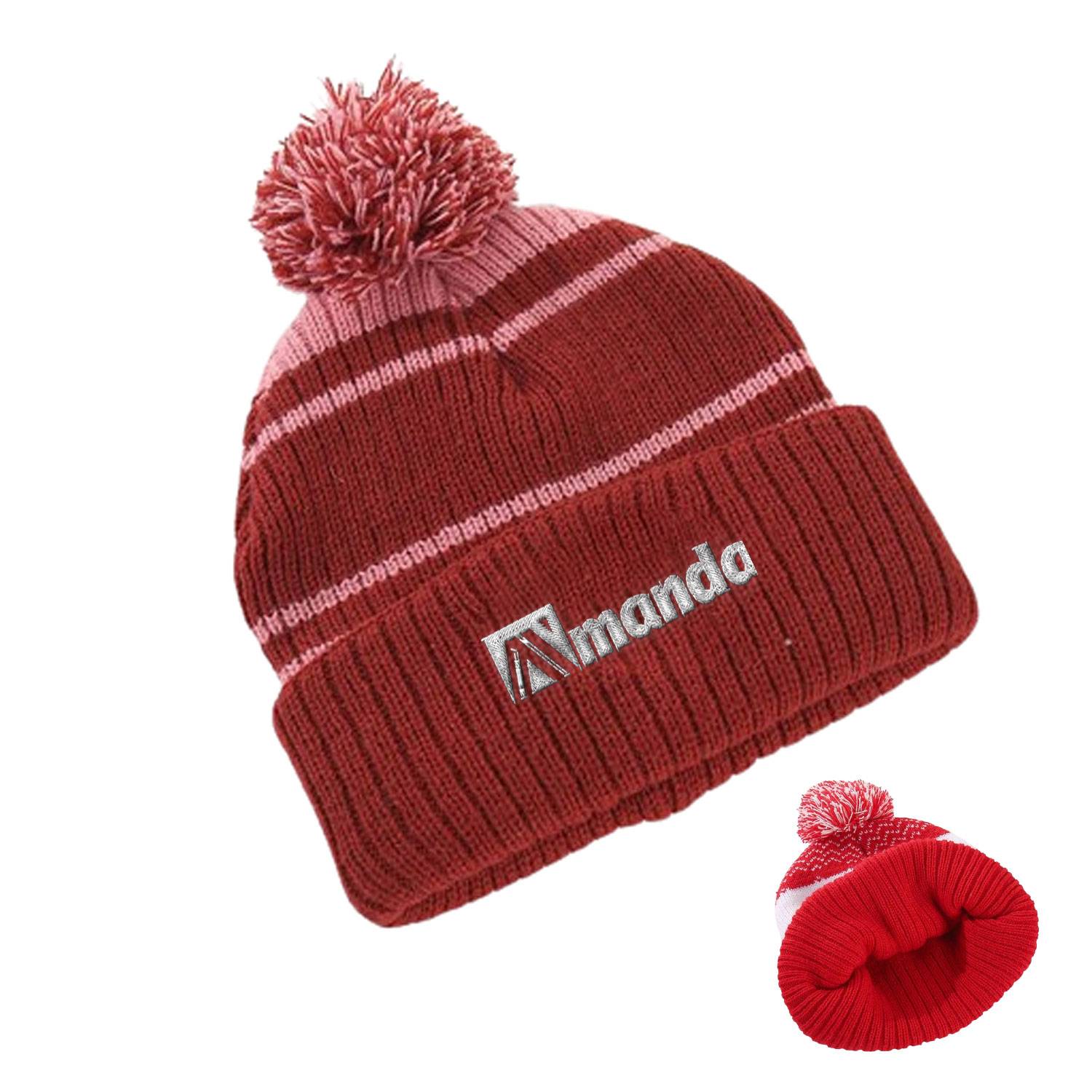 Thick Ribbed Winter Wool Knit Cap 2