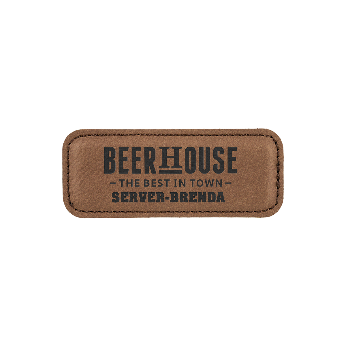 Dark Brown Leatherette Badge w/ Magnet