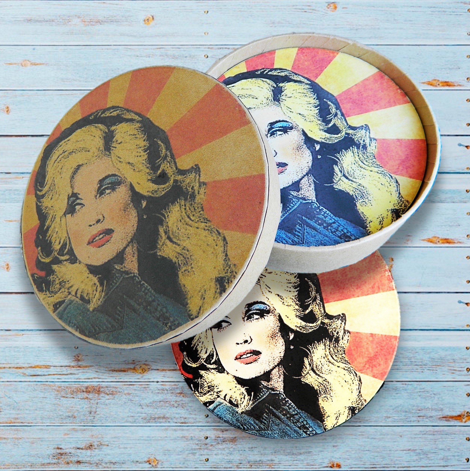 4 Round Coaster Gift Box Set 4