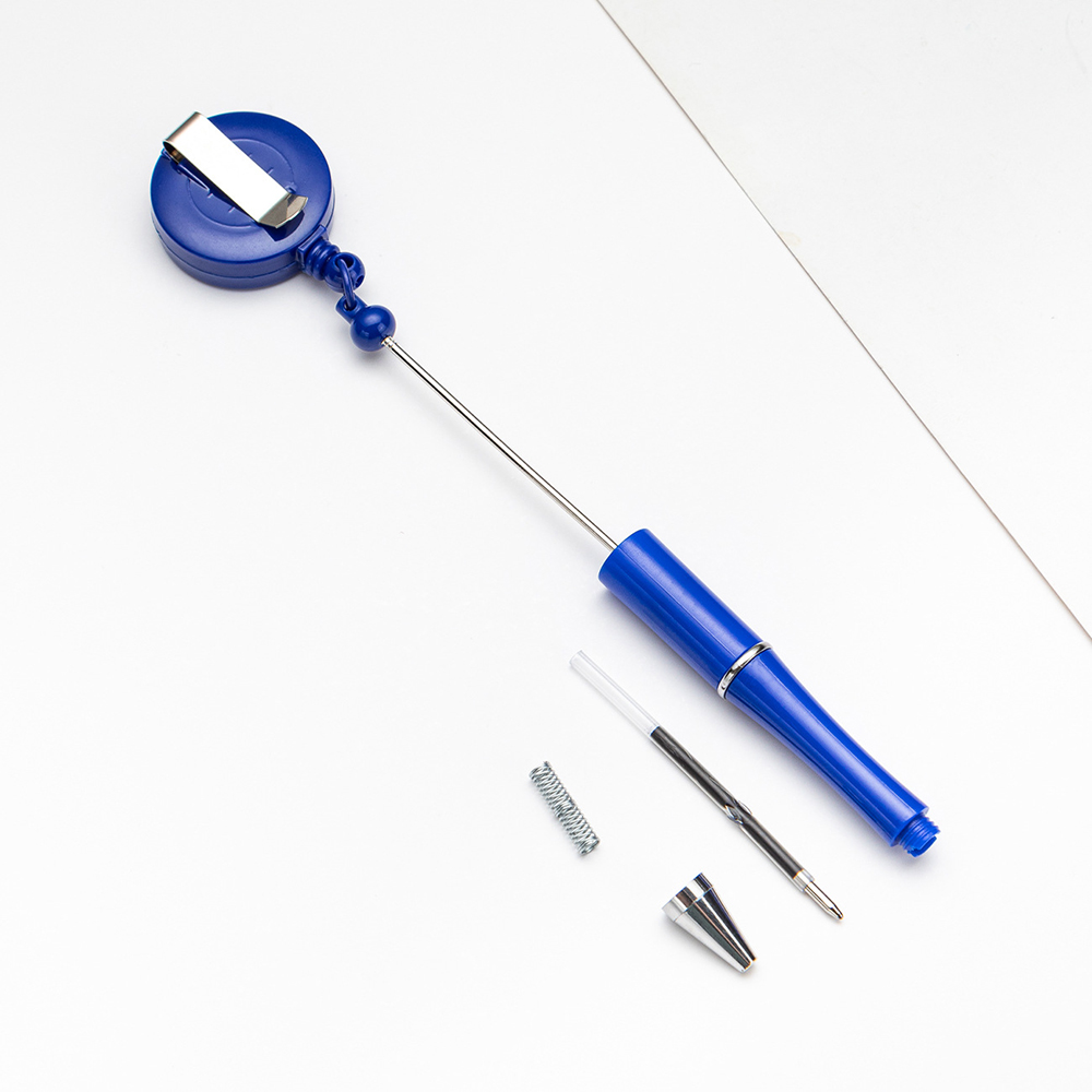 Easy Pull Buckle Ballpoint Plastic DIY Beadable Pen 4