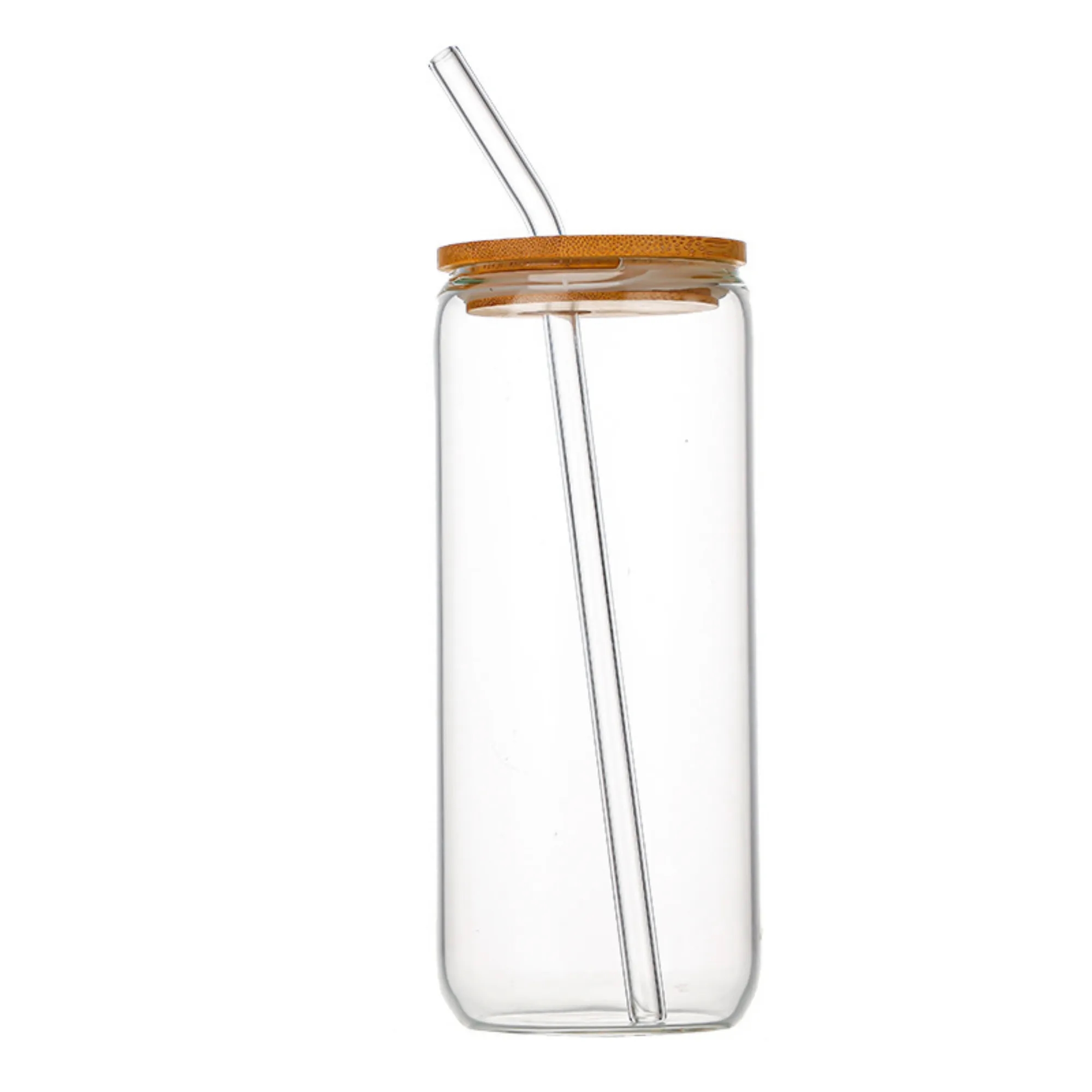 16oz Round Transparent Glass Straw Cup 3