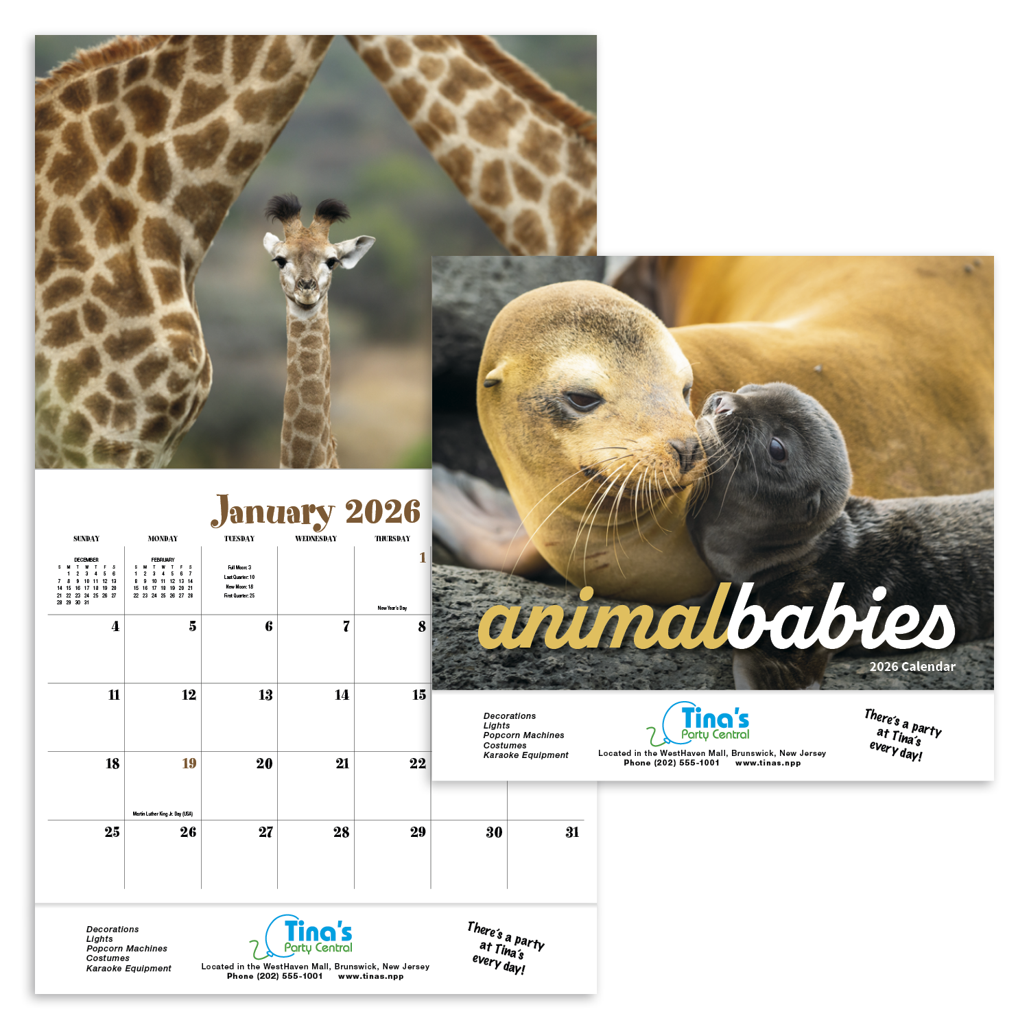 HotLine® Products Animal Babies Appointment Calendar - Stapled 13