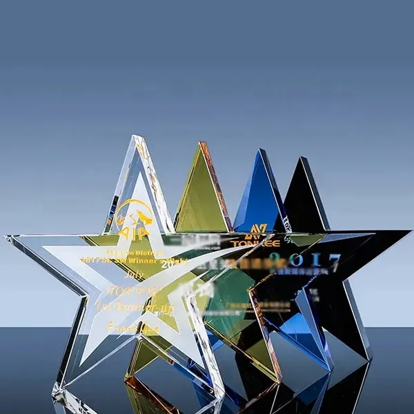 Colored Crystal Star Paperweight 7