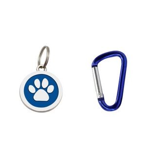 Reliable Round Paw Shaped Dog ID Tag With Carabiner 17