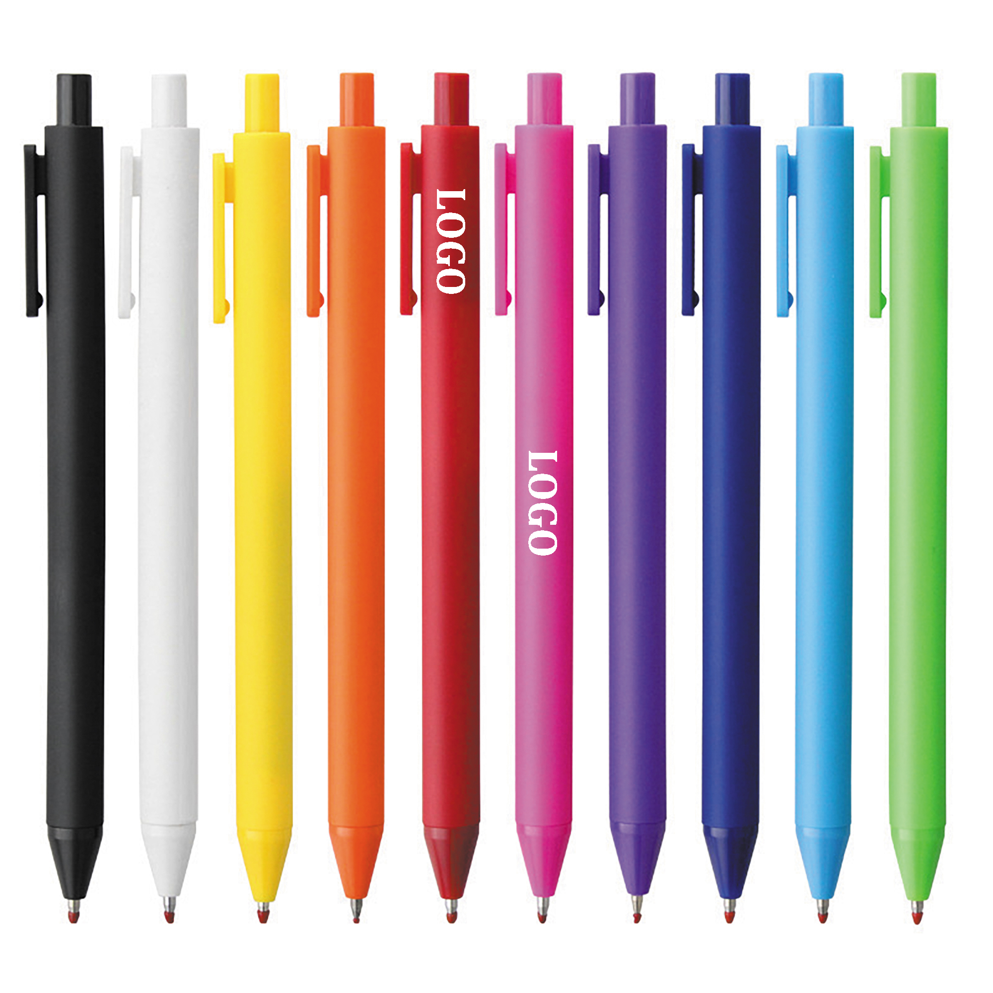 Hot Wholesale Plastic Gel Pen Custom Logo Printing Ballpoint Pen Multi-color 7