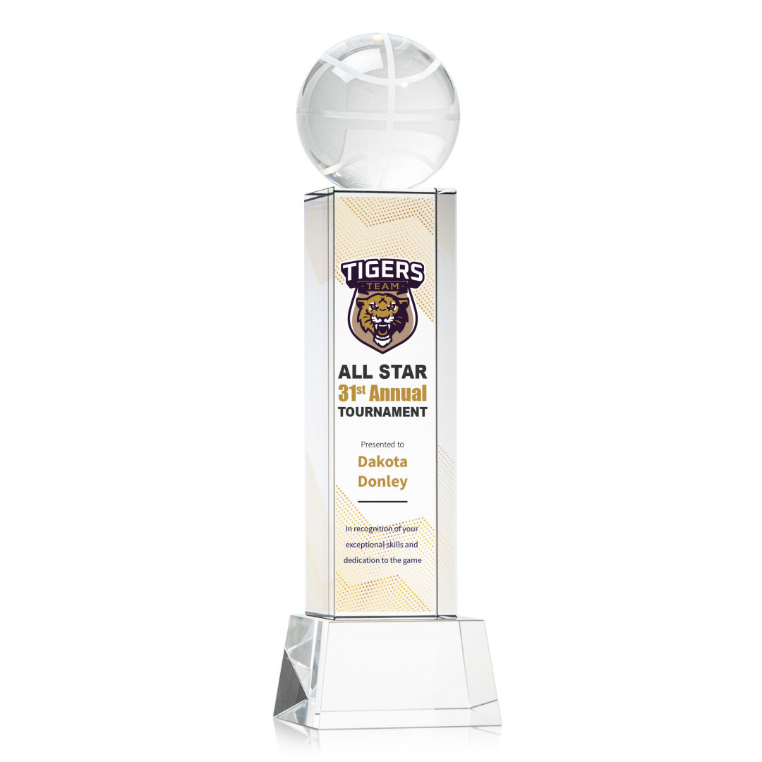 Basketball VividPrint™ Award on Belcroft - Clear 4