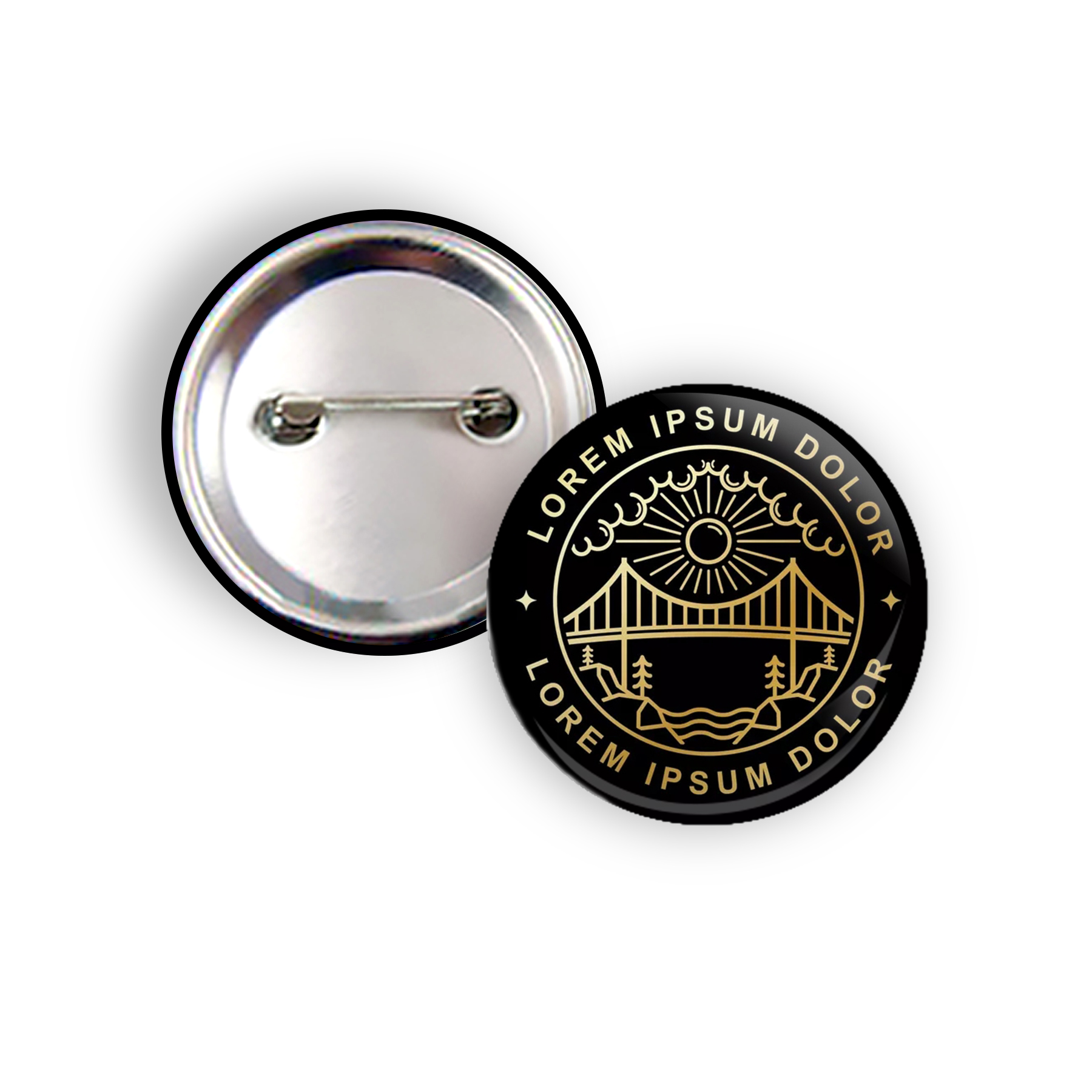1 1/5" Round Tinplate Brooch Buttons Pin 3