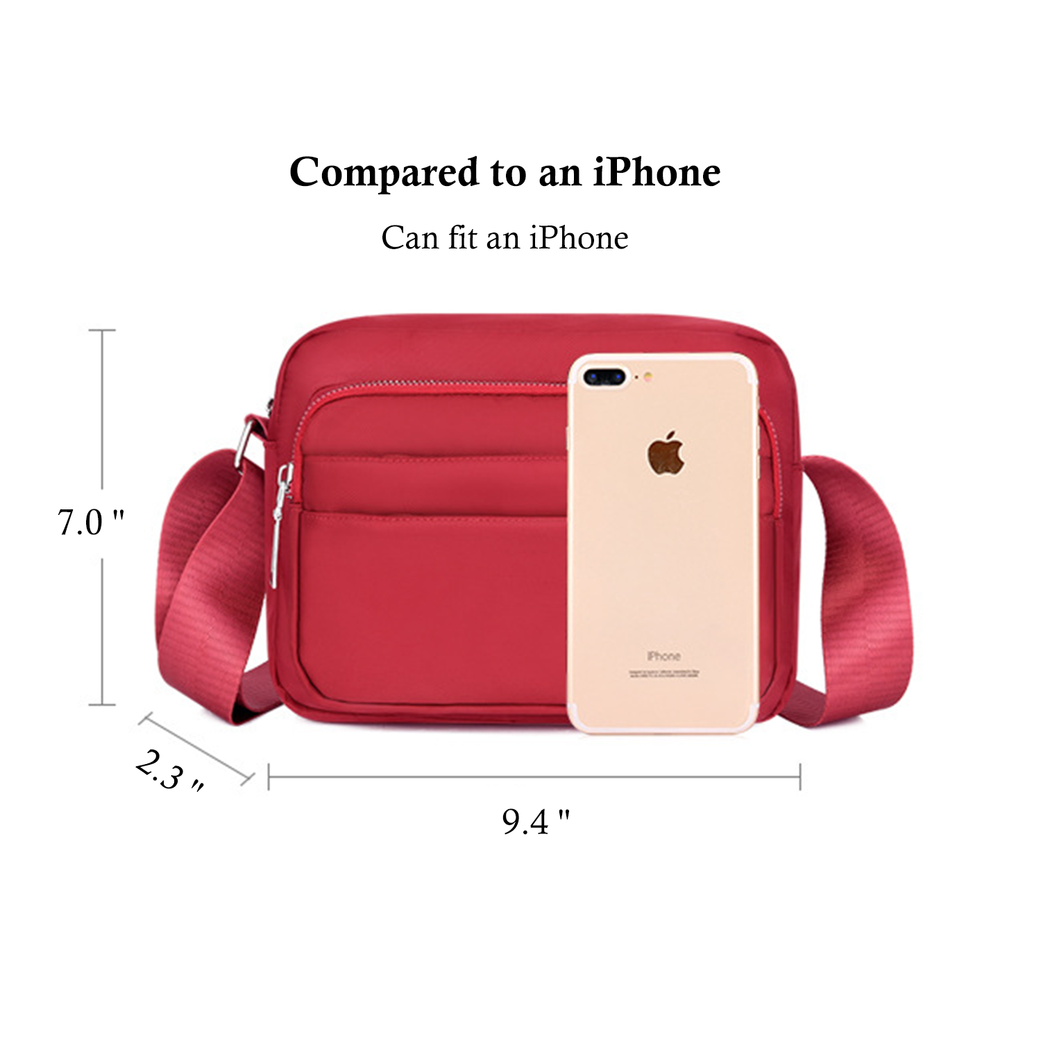 Five-Layers red purple Oxford Messenger cross-body Bag 12