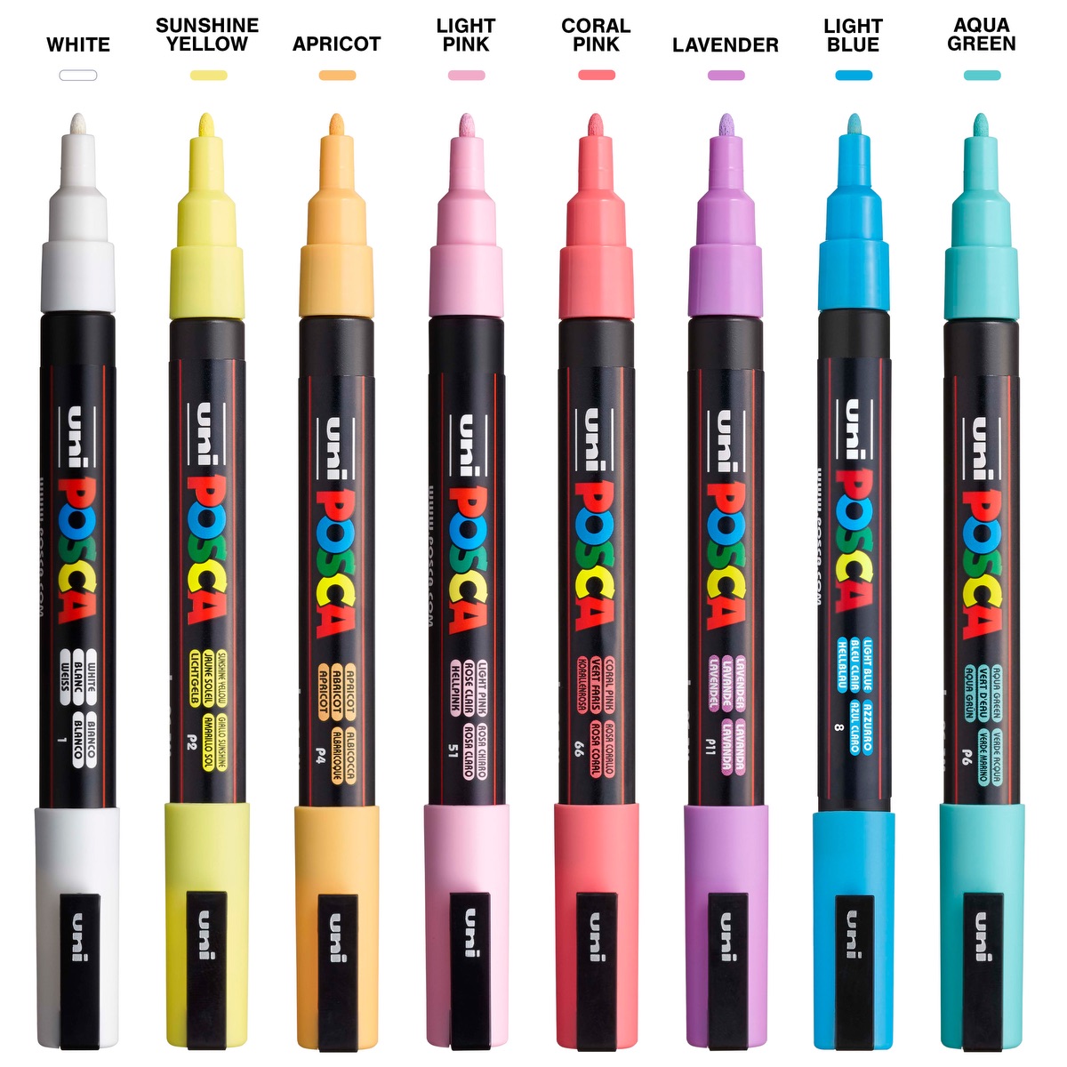 POSCA 8 Piece Soft Marker Set with Bag - Fine 27