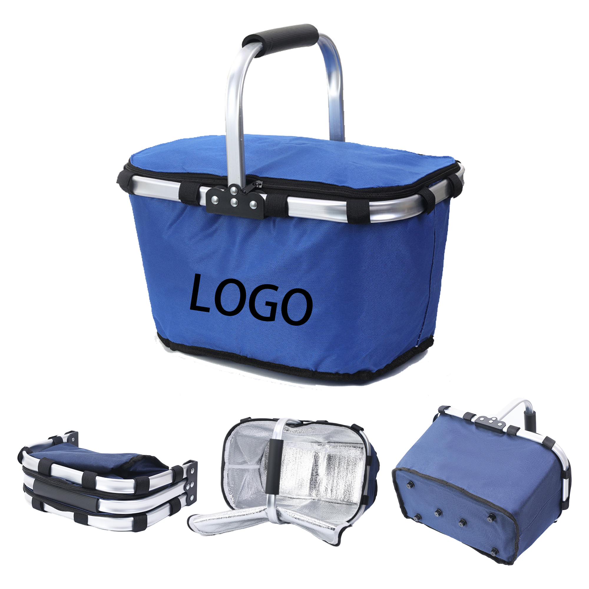 Oxford Picnic Basket Foldable Insulated Tote 2