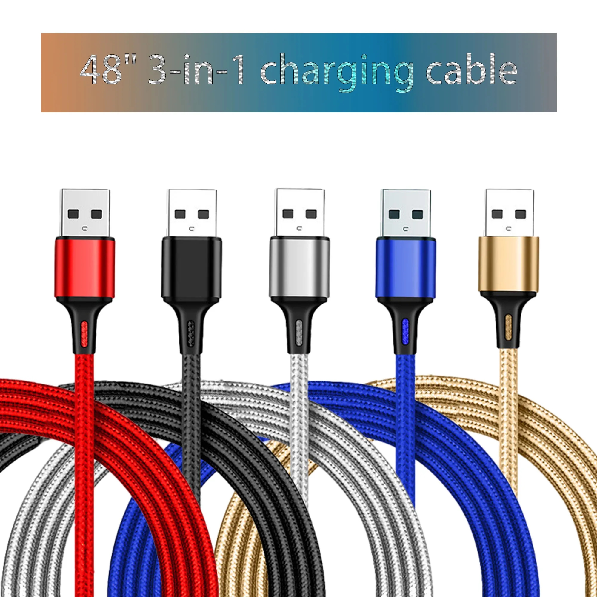 Multi Universal 3 in 1 USB Charger Cable MOQ 100 3