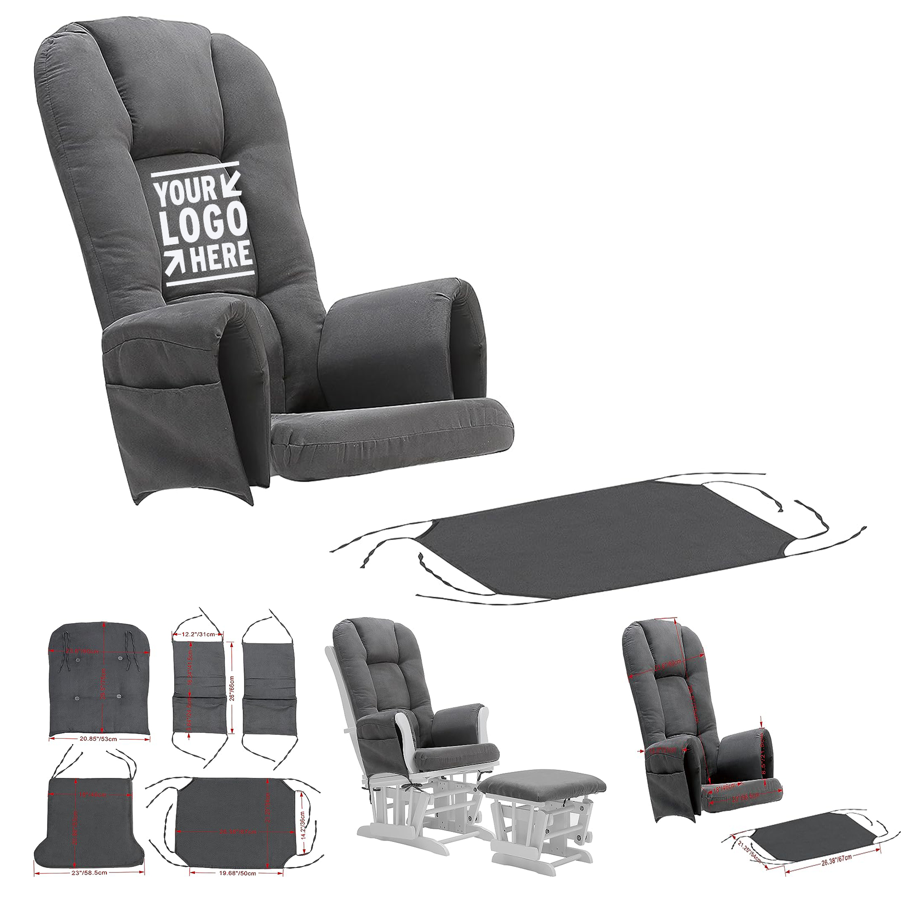 Portable Replacement Cushion Set Castaway Glider Rocking Chair