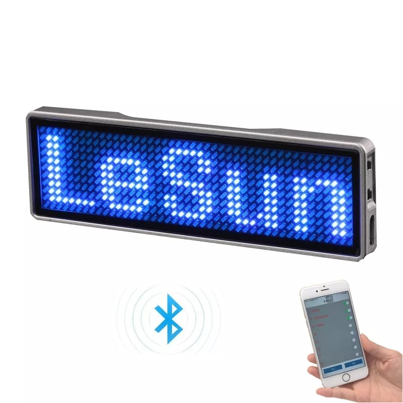 APP control Rechargeable Programmable LED Name Badge 1