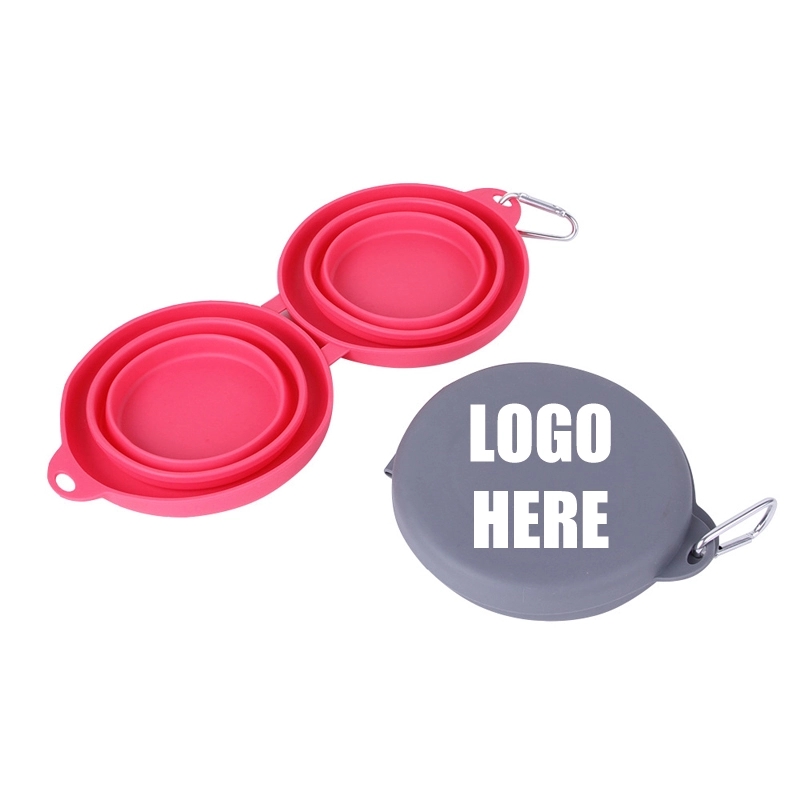 Custom Collapsible Silicone Dog Double Bowl 5