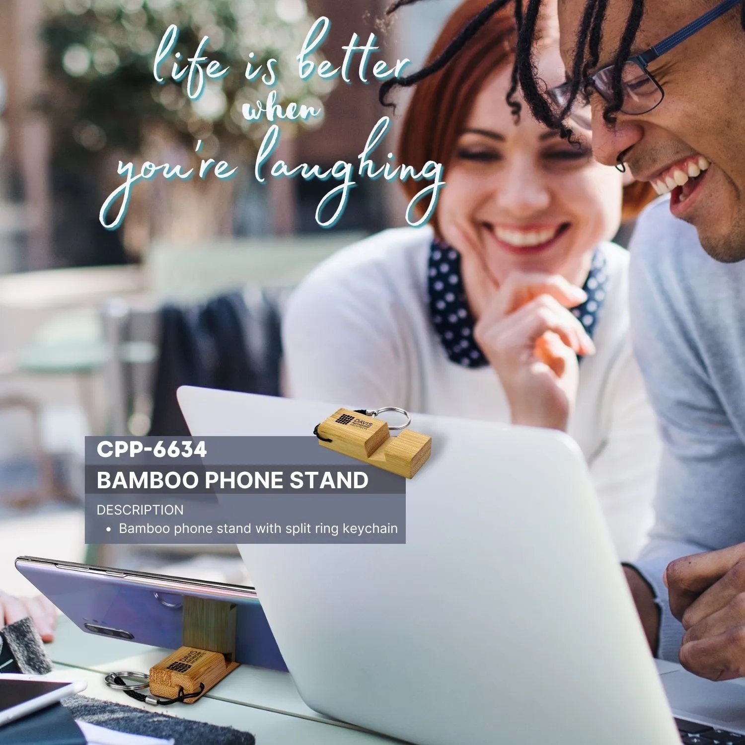 Bamboo Phone Stand Keychain 4
